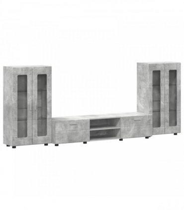 vidaXL TV Cabinet Set FLORIN 3 pcs 150 x 39 x 30 cm Concrete Grey