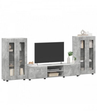 vidaXL TV Cabinet Set FLORIN 3 pcs 150 x 39 x 30 cm Concrete Grey