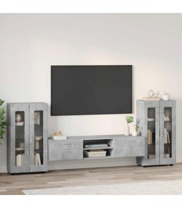 vidaXL TV Cabinet Set FLORIN 3 pcs 150 x 39 x 30 cm Concrete Grey
