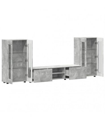 vidaXL TV Cabinet Set FLORIN 3 pcs 150 x 39 x 30 cm Concrete Grey