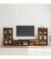 vidaXL TV Cabinet Set FLORIN 3 pcs 150 x 39 x 30 cm Smoked Oak
