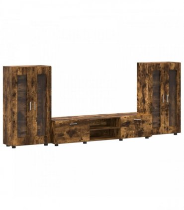 vidaXL TV Cabinet Set FLORIN 3 pcs 150 x 39 x 30 cm Smoked Oak