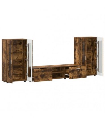vidaXL TV Cabinet Set FLORIN 3 pcs 150 x 39 x 30 cm Smoked Oak