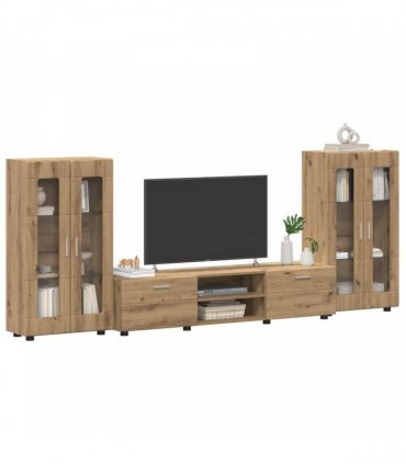 vidaXL TV Cabinet Set FLORIN 3 pcs 150 x 39 x 30 cm Artisan Oak