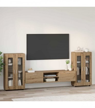 vidaXL TV Cabinet Set FLORIN 3 pcs 150 x 39 x 30 cm Artisan Oak
