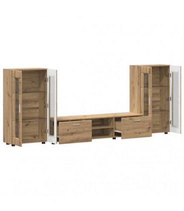 vidaXL TV Cabinet Set FLORIN 3 pcs 150 x 39 x 30 cm Artisan Oak