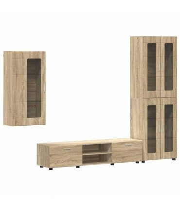 vidaXL TV Cabinet Set FLORIN 3 pcs 150 x 39 x 30 cm Sonoma Oak
