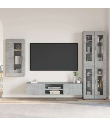 vidaXL TV Cabinet Set FLORIN 3 pcs 150 x 39 x 30 cm Concrete Grey