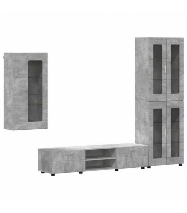vidaXL TV Cabinet Set FLORIN 3 pcs 150 x 39 x 30 cm Concrete Grey