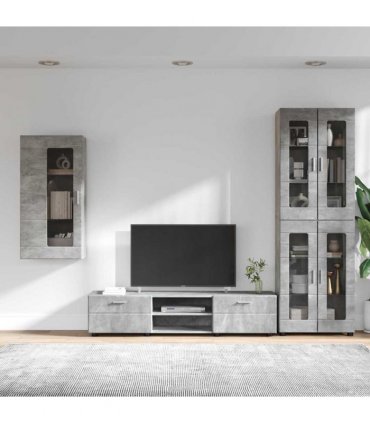 vidaXL TV Cabinet Set FLORIN 3 pcs 150 x 39 x 30 cm Concrete Grey