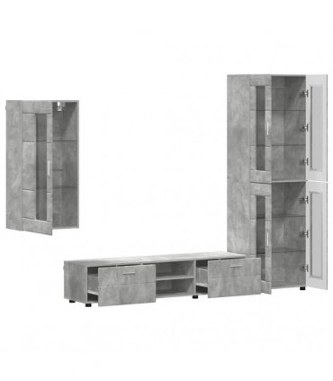 vidaXL TV Cabinet Set FLORIN 3 pcs 150 x 39 x 30 cm Concrete Grey