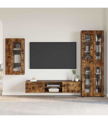 vidaXL TV Cabinet Set FLORIN 3 pcs 150 x 39 x 30 cm Smoked Oak
