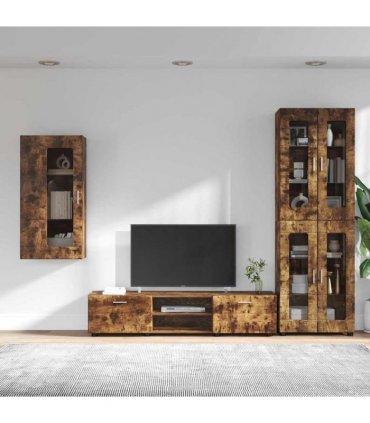 vidaXL TV Cabinet Set FLORIN 3 pcs 150 x 39 x 30 cm Smoked Oak