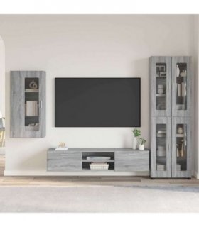 vidaXL TV Cabinet Set FLORIN 3 pcs 150 x 39 x 30 cm Grey Sonoma