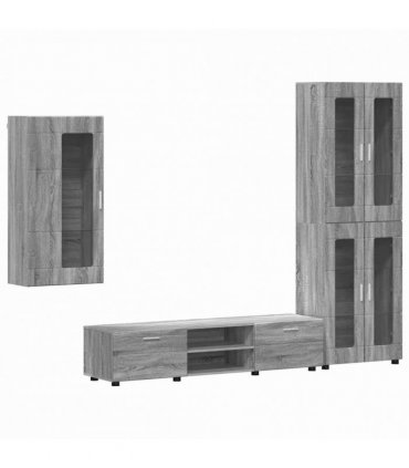 vidaXL TV Cabinet Set FLORIN 3 pcs 150 x 39 x 30 cm Grey Sonoma
