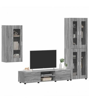 vidaXL TV Cabinet Set FLORIN 3 pcs 150 x 39 x 30 cm Grey Sonoma