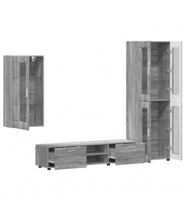 vidaXL TV Cabinet Set FLORIN 3 pcs 150 x 39 x 30 cm Grey Sonoma