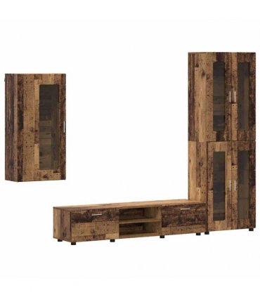 vidaXL TV Cabinet Set FLORIN 3 pcs 150 x 39 x 30 cm Old Wood
