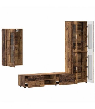 vidaXL TV Cabinet Set FLORIN 3 pcs 150 x 39 x 30 cm Old Wood