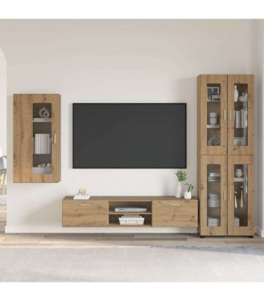vidaXL TV Cabinet Set FLORIN 3 pcs 150 x 39 x 30 cm Artisan Oak