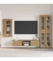 vidaXL TV Cabinet Set FLORIN 3 pcs 150 x 39 x 30 cm Artisan Oak