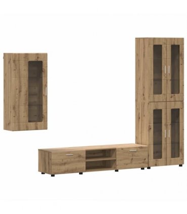 vidaXL TV Cabinet Set FLORIN 3 pcs 150 x 39 x 30 cm Artisan Oak