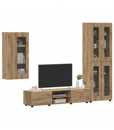 vidaXL TV Cabinet Set FLORIN 3 pcs 150 x 39 x 30 cm Artisan Oak