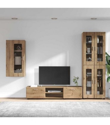 vidaXL TV Cabinet Set FLORIN 3 pcs 150 x 39 x 30 cm Artisan Oak