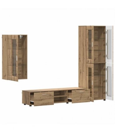 vidaXL TV Cabinet Set FLORIN 3 pcs 150 x 39 x 30 cm Artisan Oak
