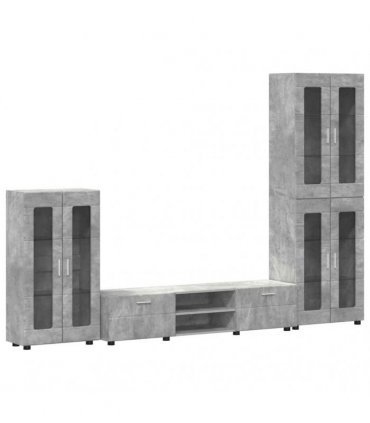 vidaXL TV Cabinet Set FLORIN 3 pcs 150 x 39 x 30 cm Concrete Grey