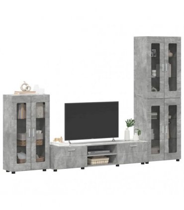 vidaXL TV Cabinet Set FLORIN 3 pcs 150 x 39 x 30 cm Concrete Grey