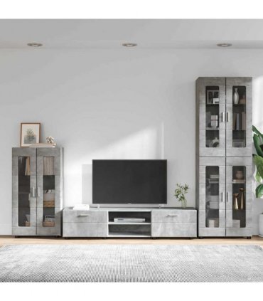 vidaXL TV Cabinet Set FLORIN 3 pcs 150 x 39 x 30 cm Concrete Grey