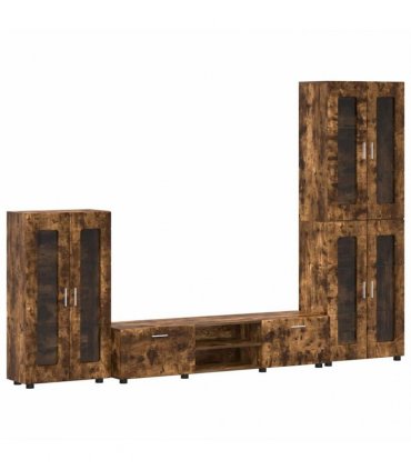 vidaXL TV Cabinet Set FLORIN 3 pcs 150 x 39 x 30 cm Smoked Oak