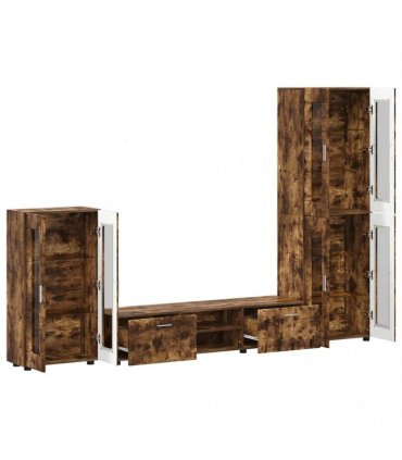 vidaXL TV Cabinet Set FLORIN 3 pcs 150 x 39 x 30 cm Smoked Oak