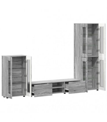 vidaXL TV Cabinet Set FLORIN 3 pcs 150 x 39 x 30 cm Grey Sonoma