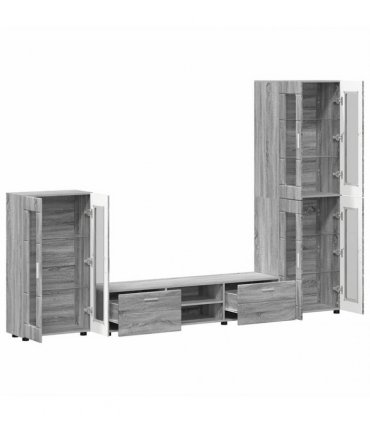 vidaXL TV Cabinet Set FLORIN 3 pcs 150 x 39 x 30 cm Grey Sonoma