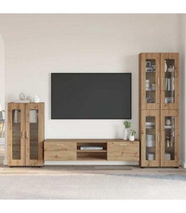 vidaXL TV Cabinet Set FLORIN 3 pcs 150 x 39 x 30 cm Artisan Oak