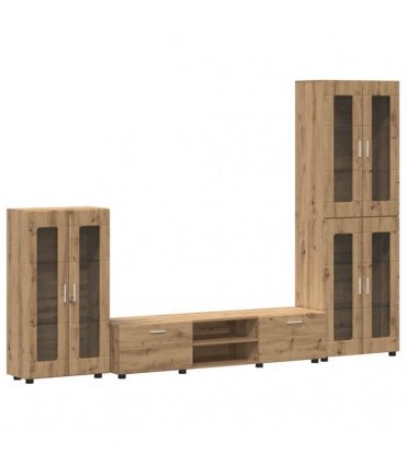 vidaXL TV Cabinet Set FLORIN 3 pcs 150 x 39 x 30 cm Artisan Oak