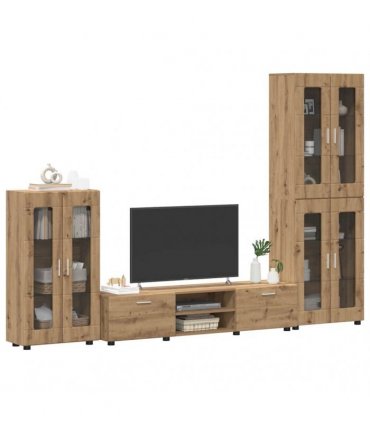 vidaXL TV Cabinet Set FLORIN 3 pcs 150 x 39 x 30 cm Artisan Oak
