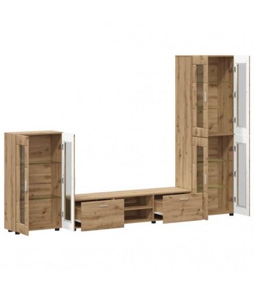 vidaXL TV Cabinet Set FLORIN 3 pcs 150 x 39 x 30 cm Artisan Oak