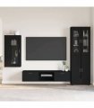 vidaXL TV Cabinet Set FLORIN 3 pcs 150 x 39 x 30 cm Black