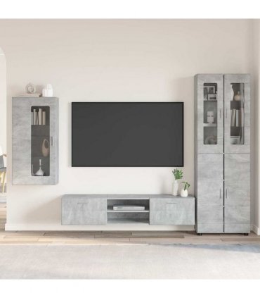 vidaXL TV Cabinet Set FLORIN 3 pcs 150 x 39 x 30 cm Concrete Grey