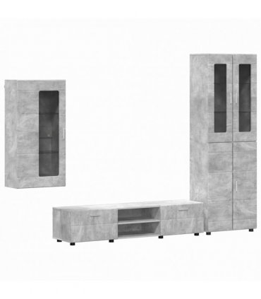 vidaXL TV Cabinet Set FLORIN 3 pcs 150 x 39 x 30 cm Concrete Grey