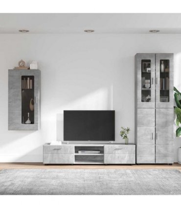 vidaXL TV Cabinet Set FLORIN 3 pcs 150 x 39 x 30 cm Concrete Grey