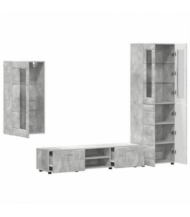 vidaXL TV Cabinet Set FLORIN 3 pcs 150 x 39 x 30 cm Concrete Grey