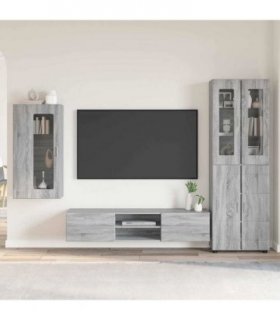 vidaXL TV Cabinet Set FLORIN 3 pcs 150 x 39 x 30 cm Grey Sonoma