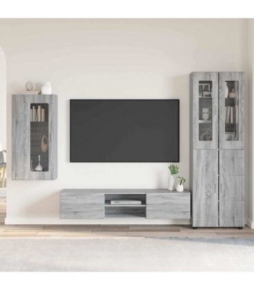 vidaXL TV Cabinet Set FLORIN 3 pcs 150 x 39 x 30 cm Grey Sonoma