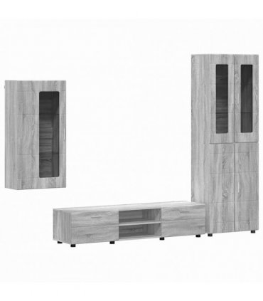 vidaXL TV Cabinet Set FLORIN 3 pcs 150 x 39 x 30 cm Grey Sonoma