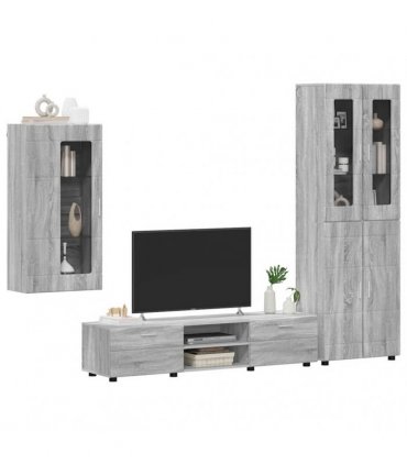 vidaXL TV Cabinet Set FLORIN 3 pcs 150 x 39 x 30 cm Grey Sonoma