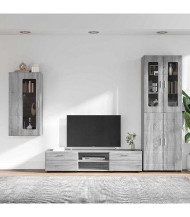 vidaXL TV Cabinet Set FLORIN 3 pcs 150 x 39 x 30 cm Grey Sonoma